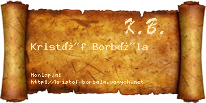Kristóf Borbála névjegykártya