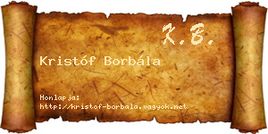Kristóf Borbála névjegykártya